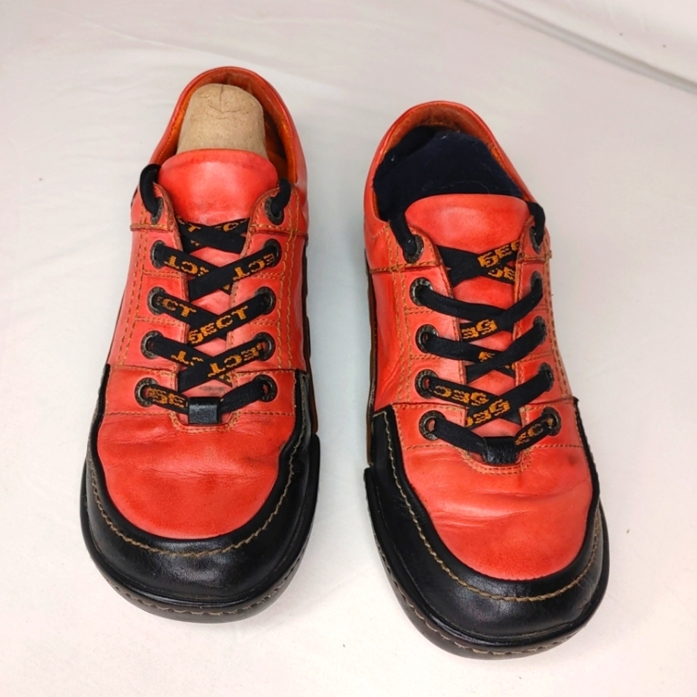 Eject Red Casual Leather Sneaker Sz39 Comfort Cushion Laceup Shoes loafers Women